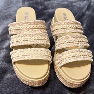 MIA Tan Braided Sandals